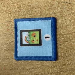 Printed 5cm virtual nights away badge - Blue